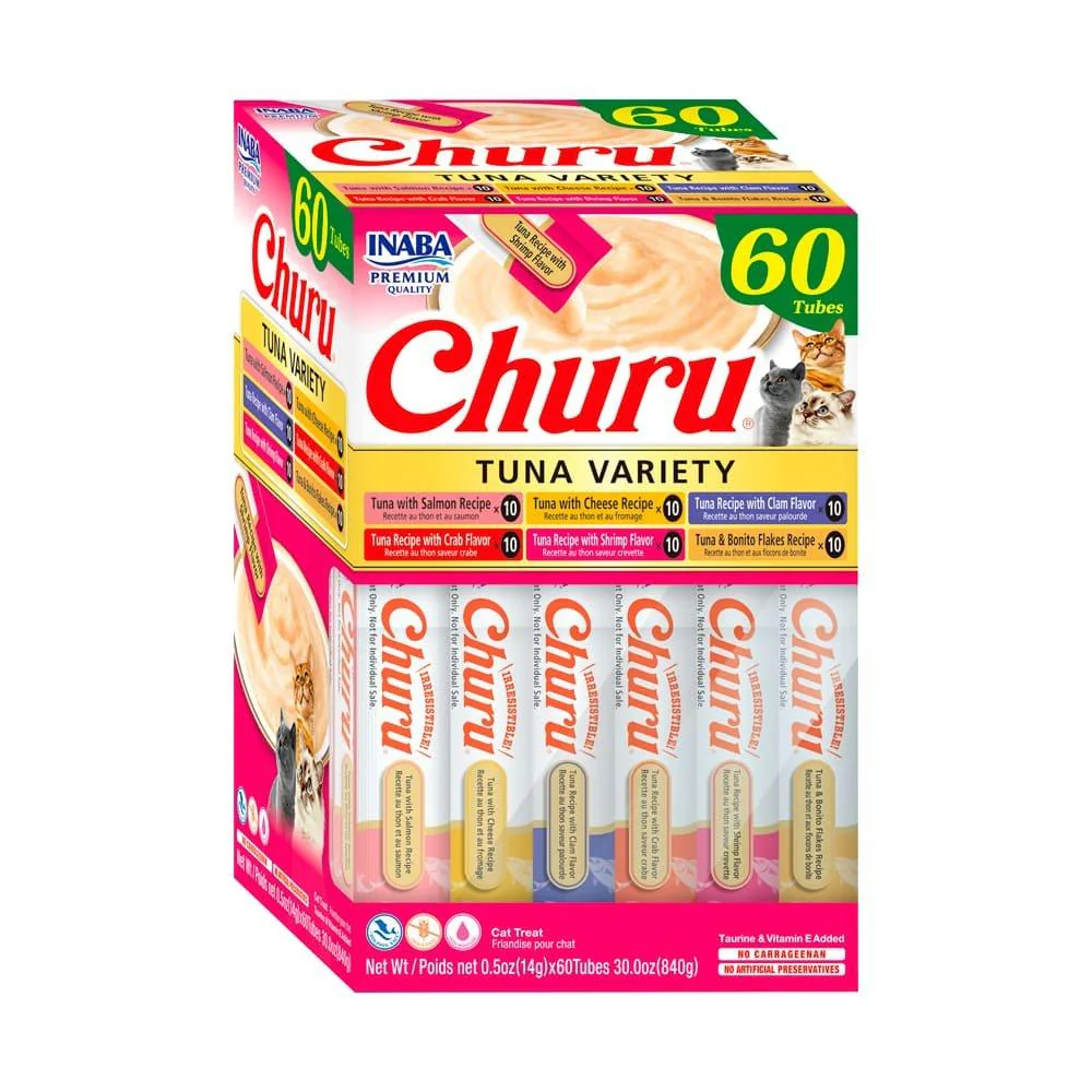 Inaba Cat Snack Churu 60 Piezas Variedad Atún 840 gr