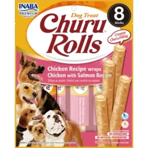 Inaba Dog Snack Churu Rolls 8 Piezas Pollo y Salmón 96 gr