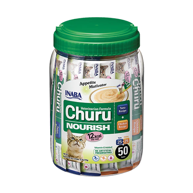 Inaba Cat Snack Churu Bombonera Vet Nourish 50 Piezas - Atún y Pollo